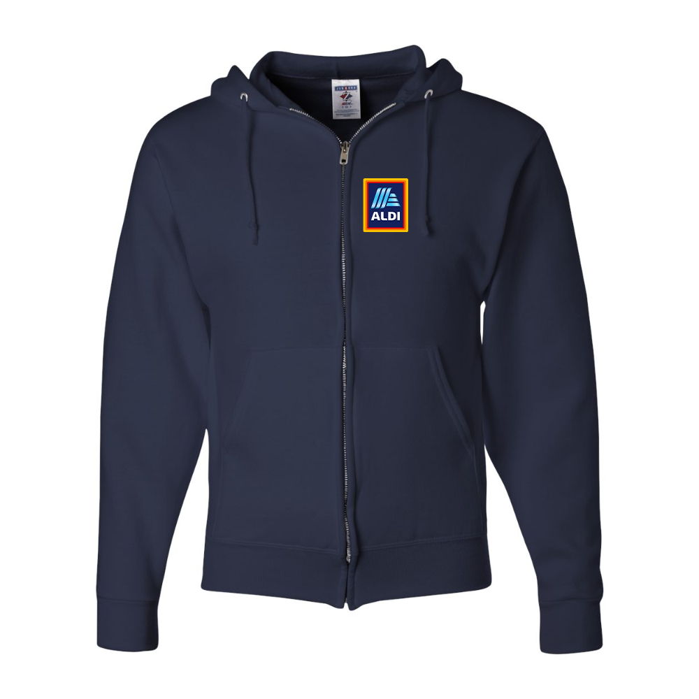 Men's Aldi Logo JERZEES NuBlend Full-Zip Hooded Sweatshirt
