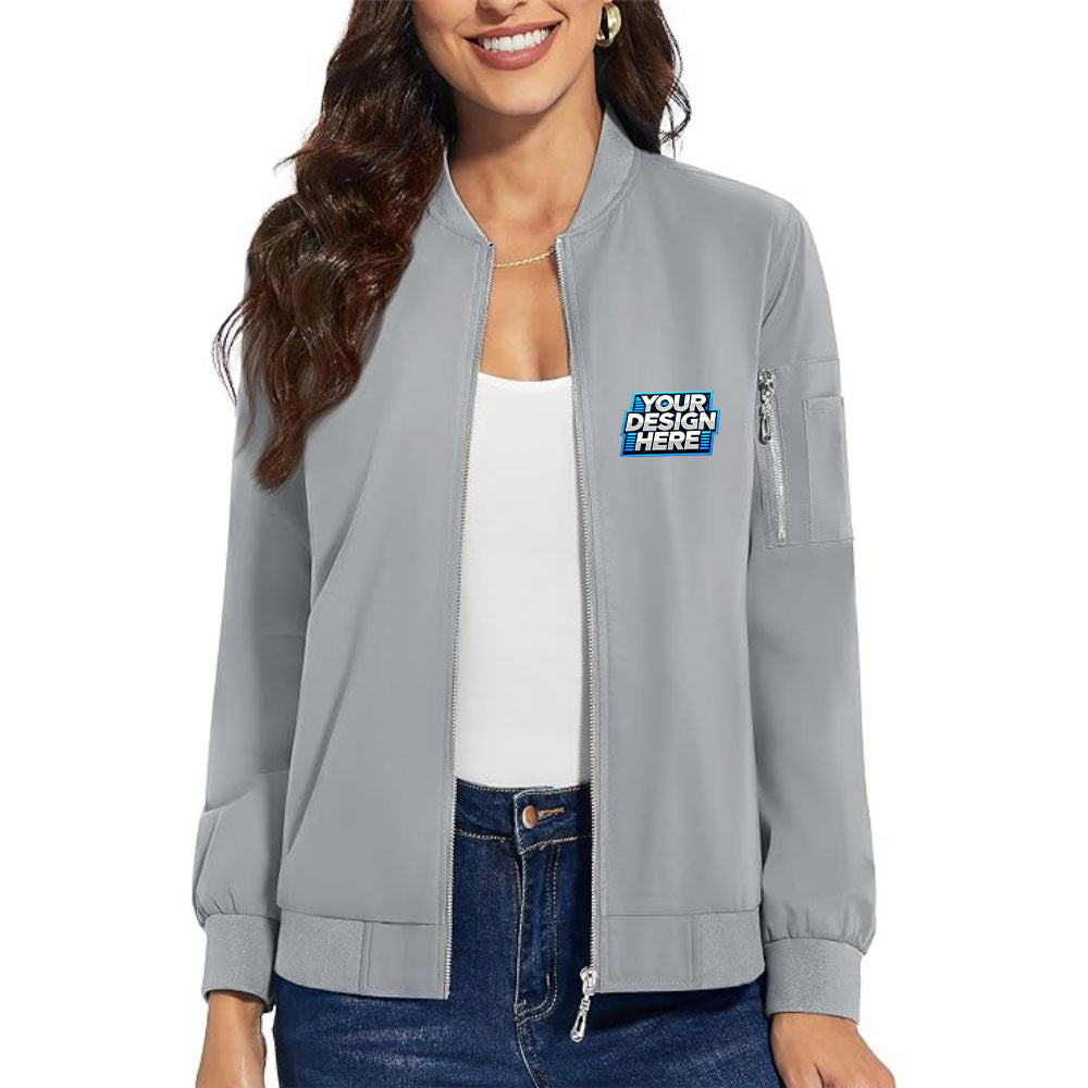 Customize - TACVASEN Women's Bomber Lightweight Jacket Full Zip Windbreaker Jacket