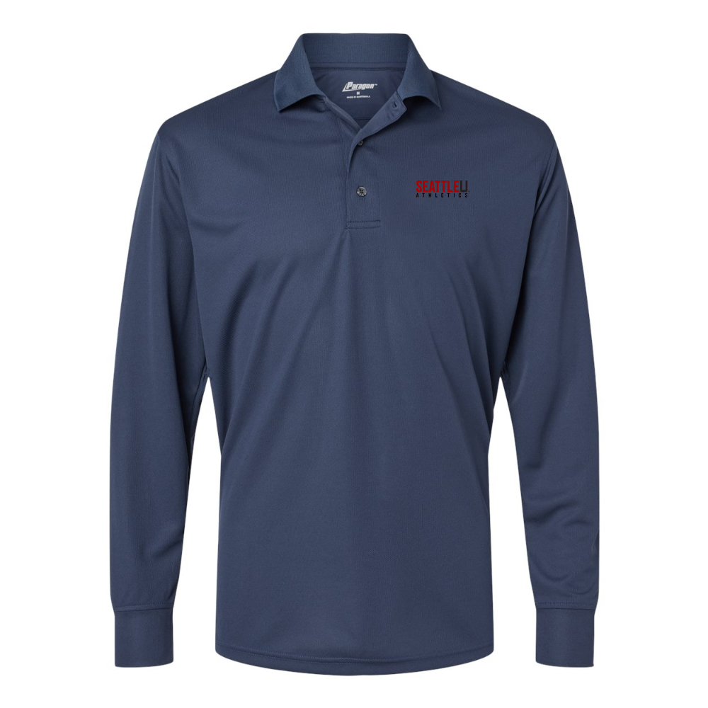 Men's Seattle Redhawks Logo Paragon Prescott Long Sleeve Polo