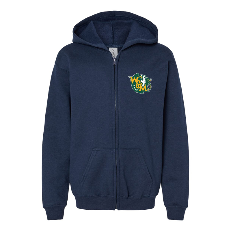 Gildan Heavy Blend Youth William and Mary Tribe Full Zip Hooded Sweatshirt