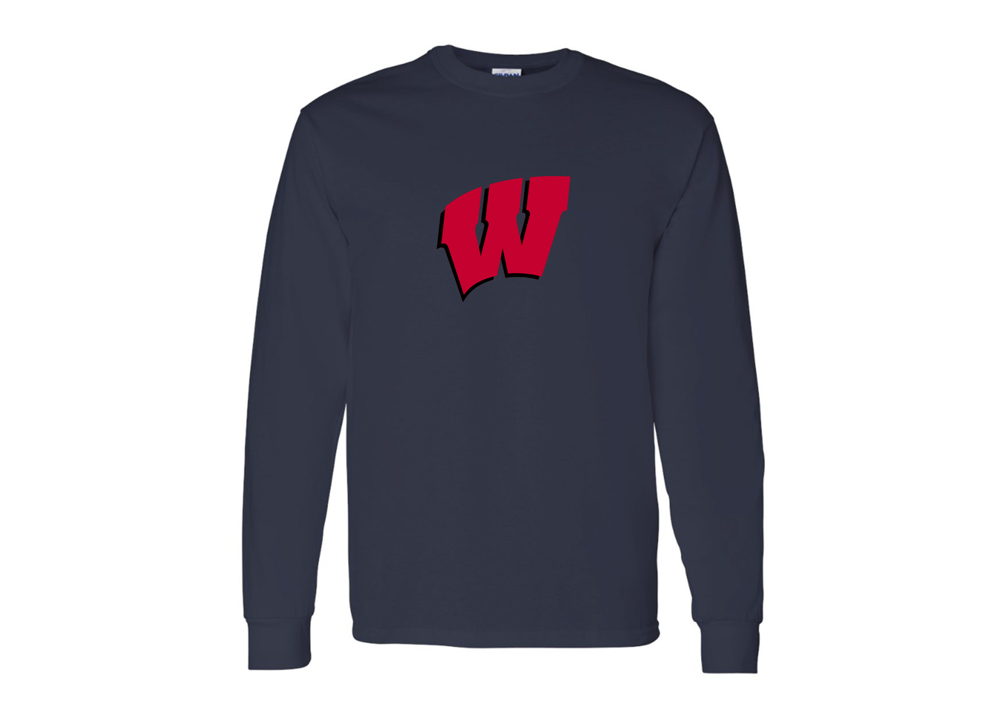 Men's Wisconsin Badgers Gildan Heavy Cotton Long Sleeve T-Shirt