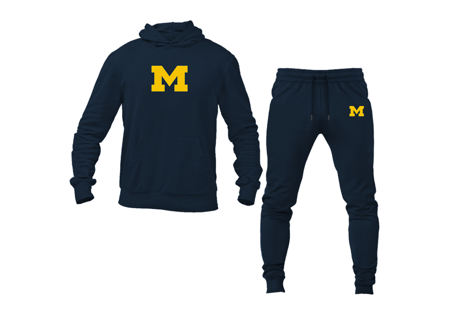 Men's Michigan Wolverines Logo Hoodie Joggers Set