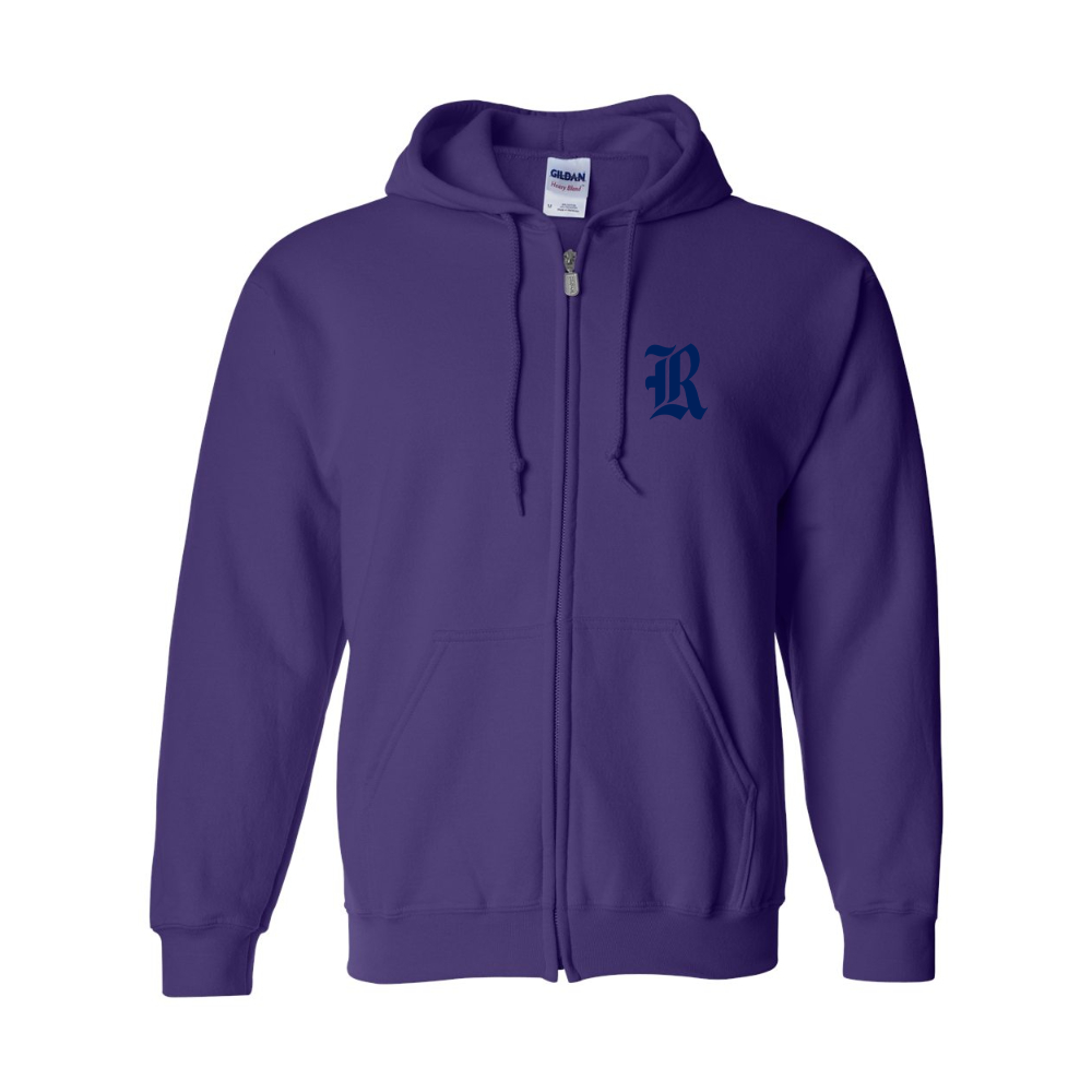 Men's Rice Owls Logo Gildan Heavy Blend Full Zip Hooded Sweatshirt