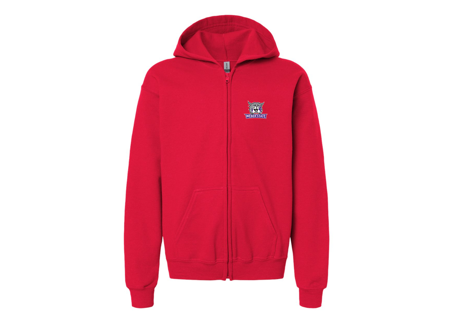 Gildan Heavy Blend Youth Weber State Wildcats Full Zip Hooded Sweatshirt