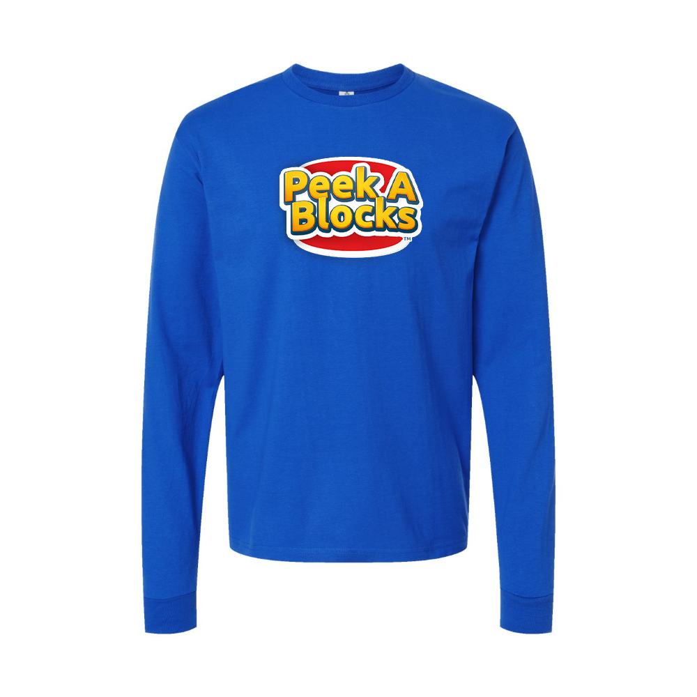 Men's Peek A Blocks Logo Long Sleeve T-Shirt