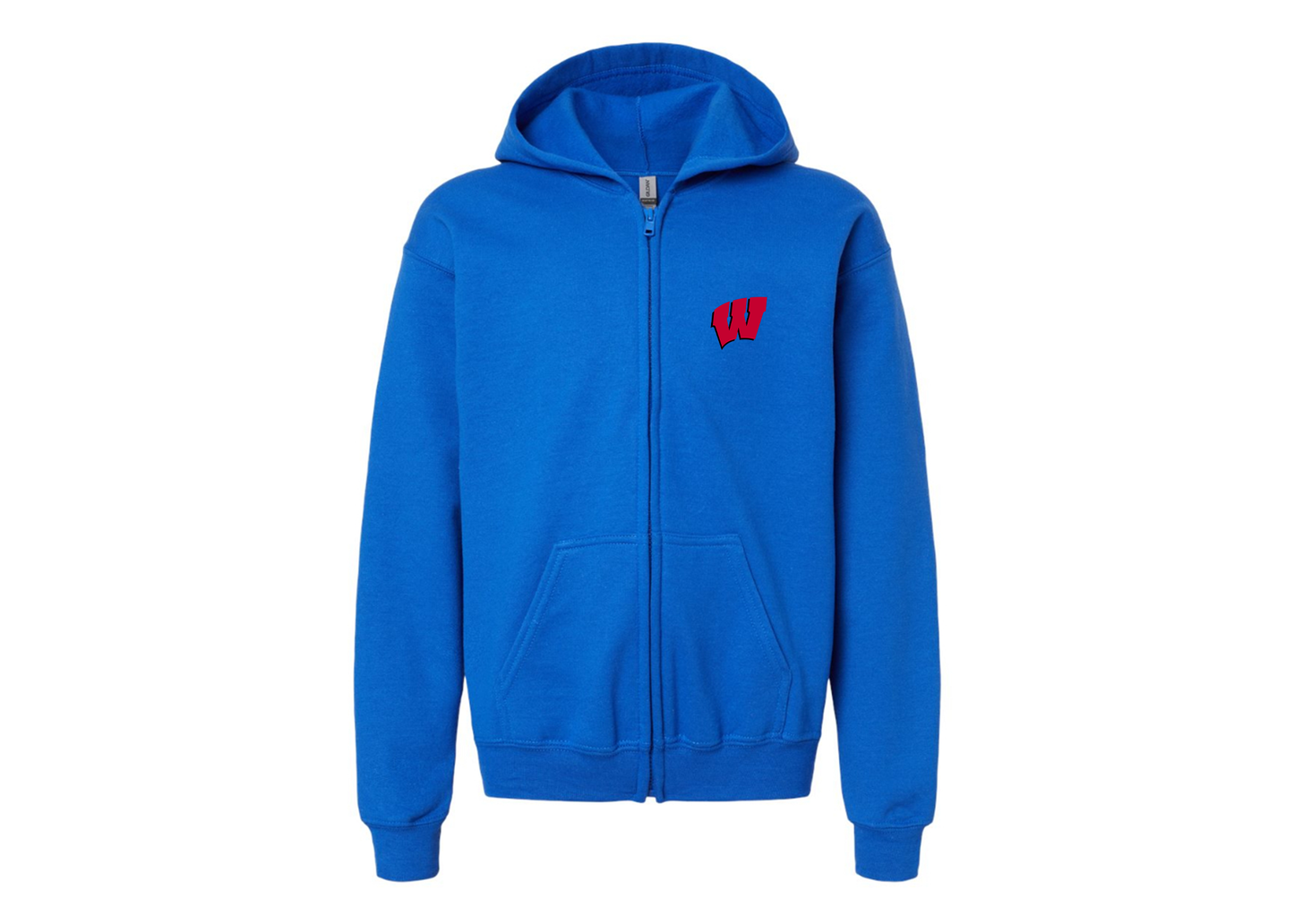 Gildan Heavy Blend Youth Wisconsin Badgers Full Zip Hooded Sweatshirt