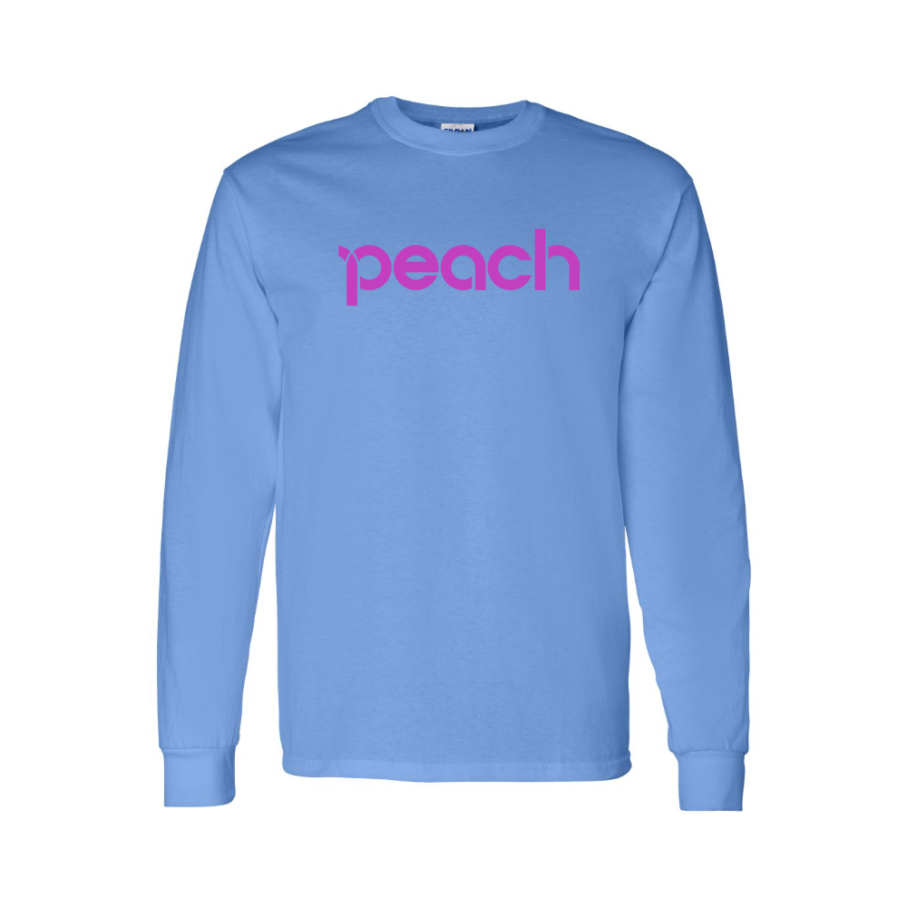 Men's Peach Aviation Logo Long Sleeve T-Shirt