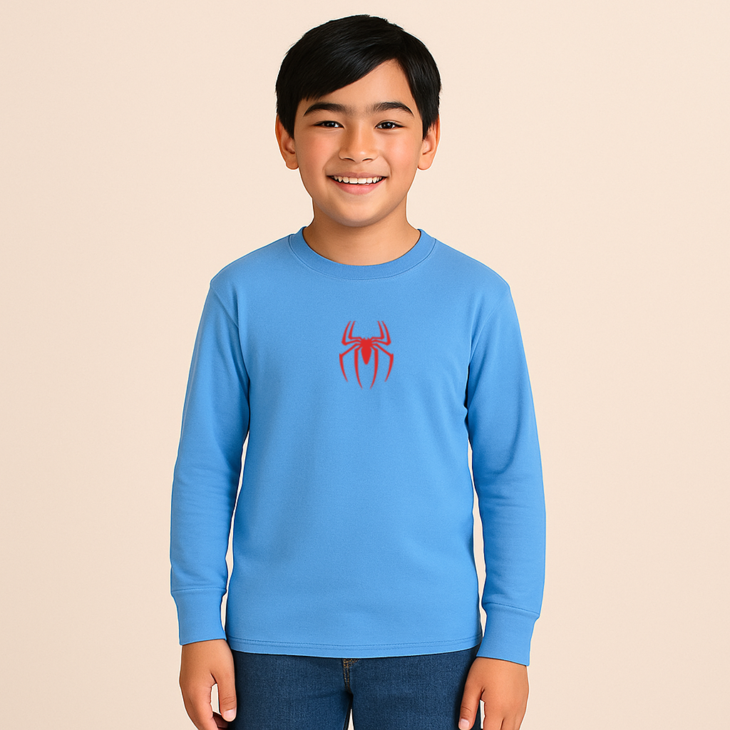 Youth Kids Spiderman Marvel Avengers Superhero Long Sleeve T-Shirt