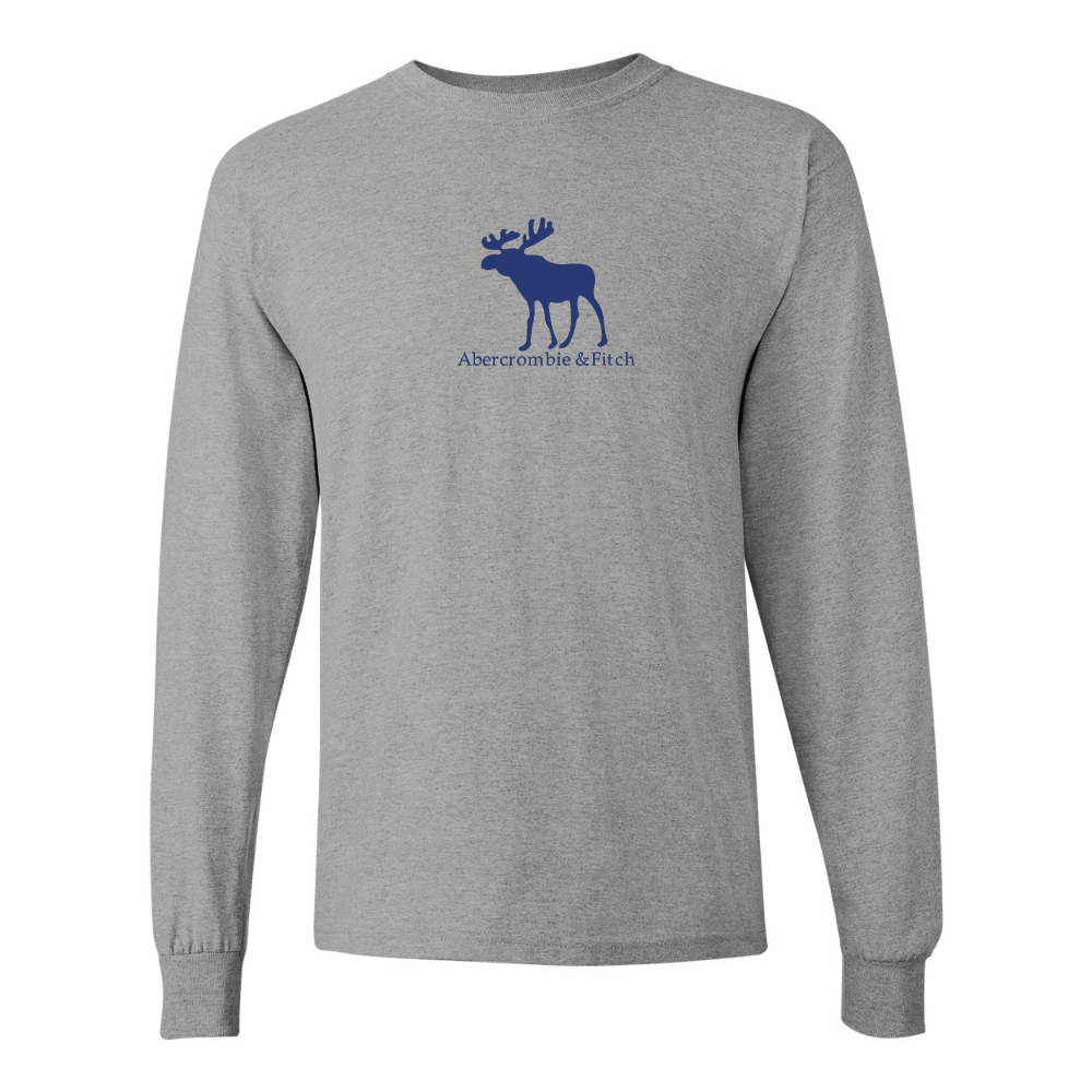 Men's Abercrombie & Fitch Moose Logo Gildan Heavy Cotton Long Sleeve T-Shirt