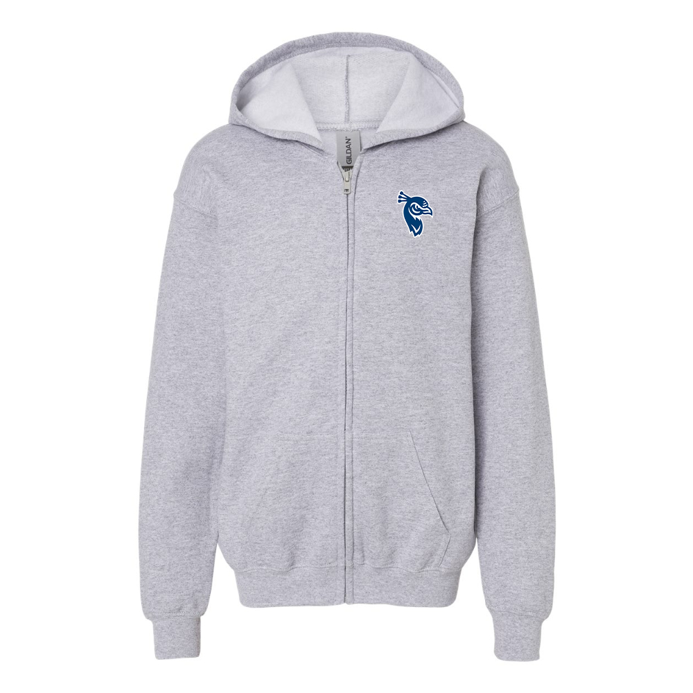 Gildan Heavy Blend Youth Saint Peters Peacocks Logo Full Zip Hooded Sweatshirt