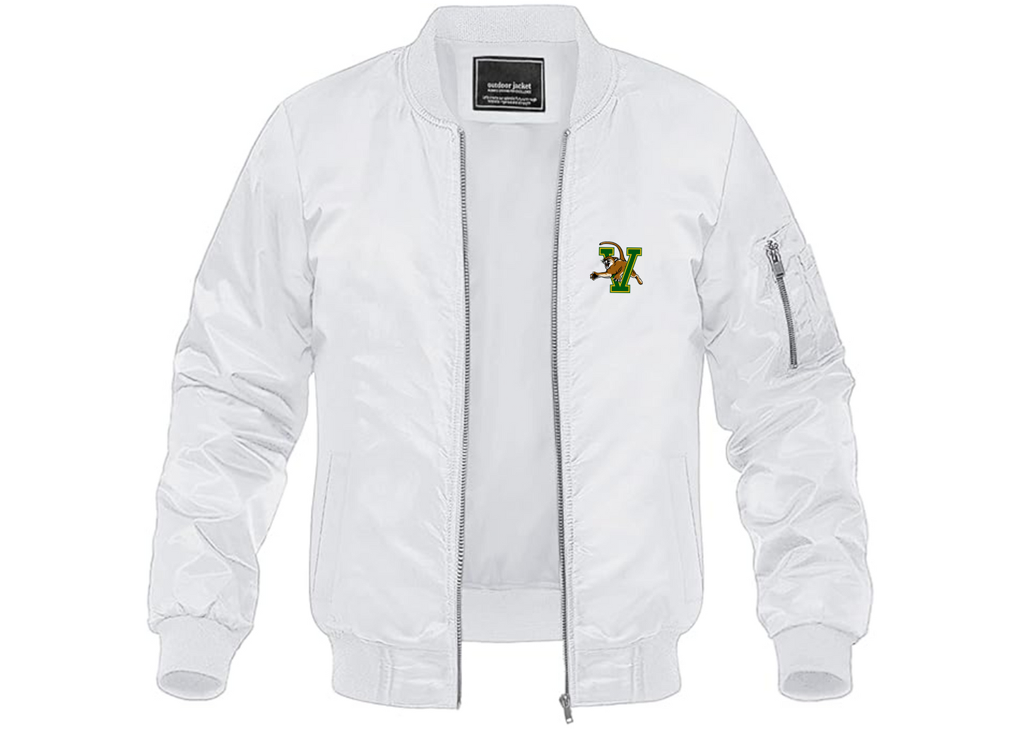 Men's Vermont Catamounts Lightweight Bomber Jacket Windbreaker Softshell Varsity Jacket Coat