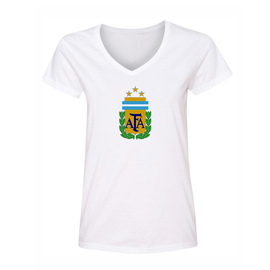 Women's Argentina National Soccer Team V-Neck T-Shirt