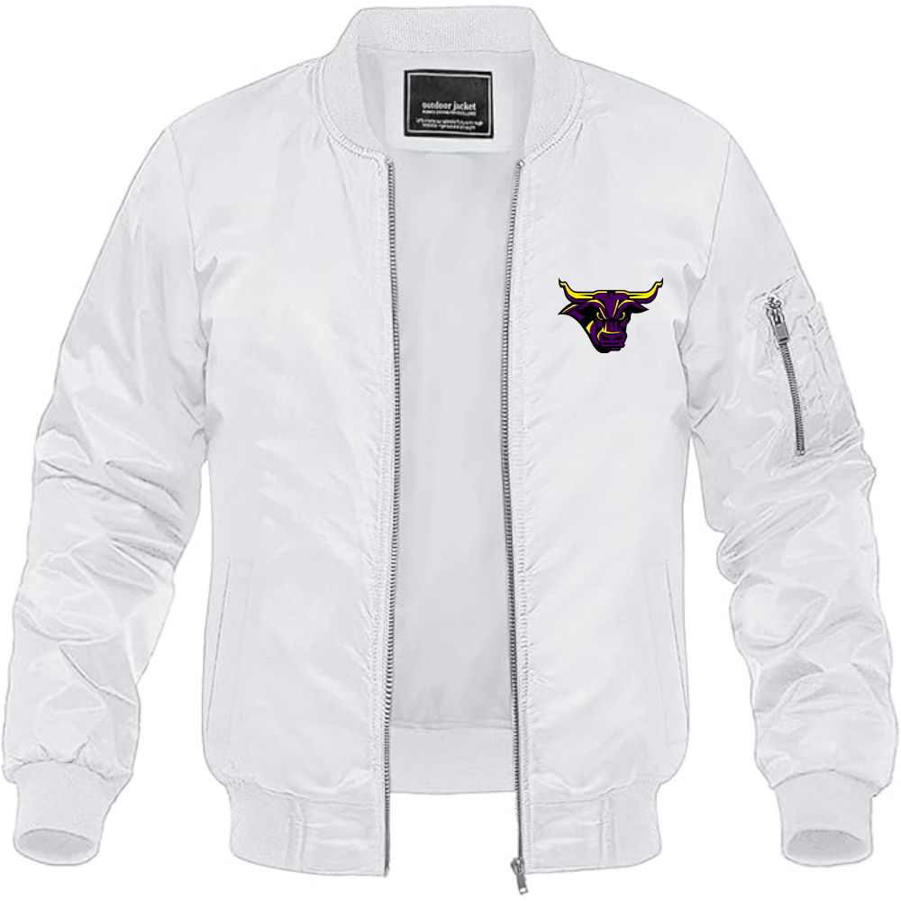 Men's Minnesota State Mavericks Logo Lightweight Bomber Jacket Windbreaker Softshell Varsity Jacket Coat