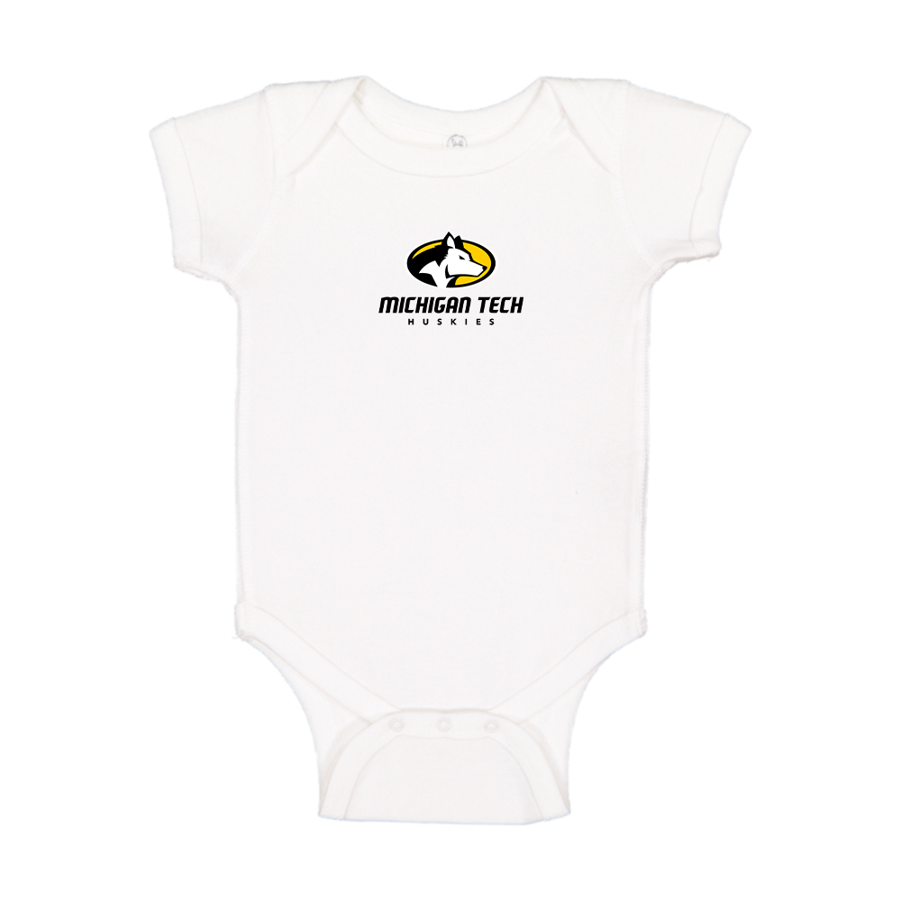 Michigan Tech Huskies Logo Baby Romper Onesie