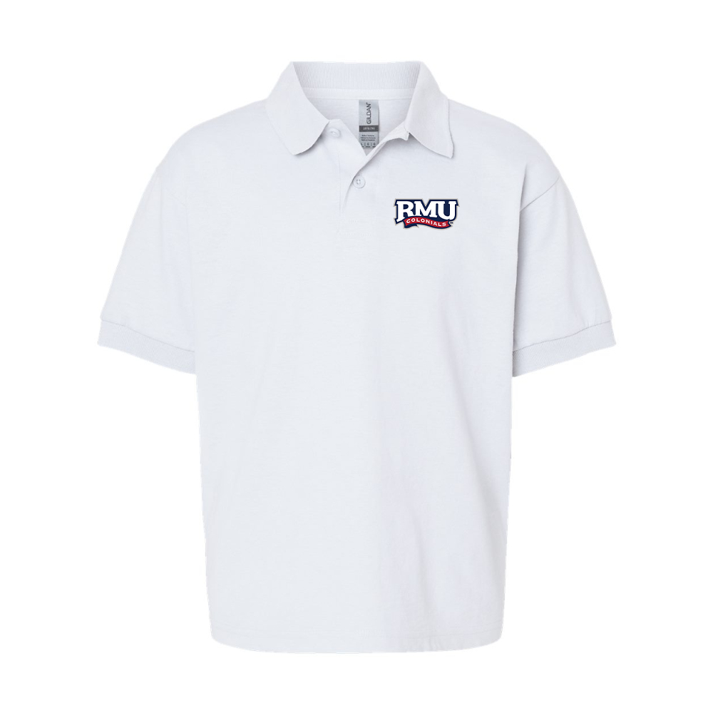 Youth Robert Morris Colonials Logo Gildan Dry Blend Jersey Polo