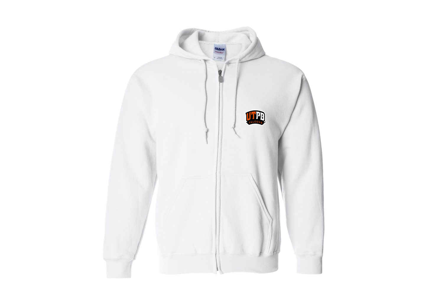 Men's UTPB Falcons Gildan Heavy Blend Full Zip Hooded Sweatshirt