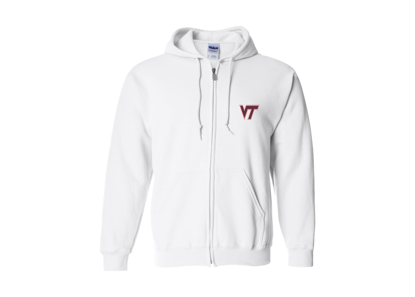 Men's Virginia Tech Hokies Gildan Heavy Blend Full Zip Hooded Sweatshirt