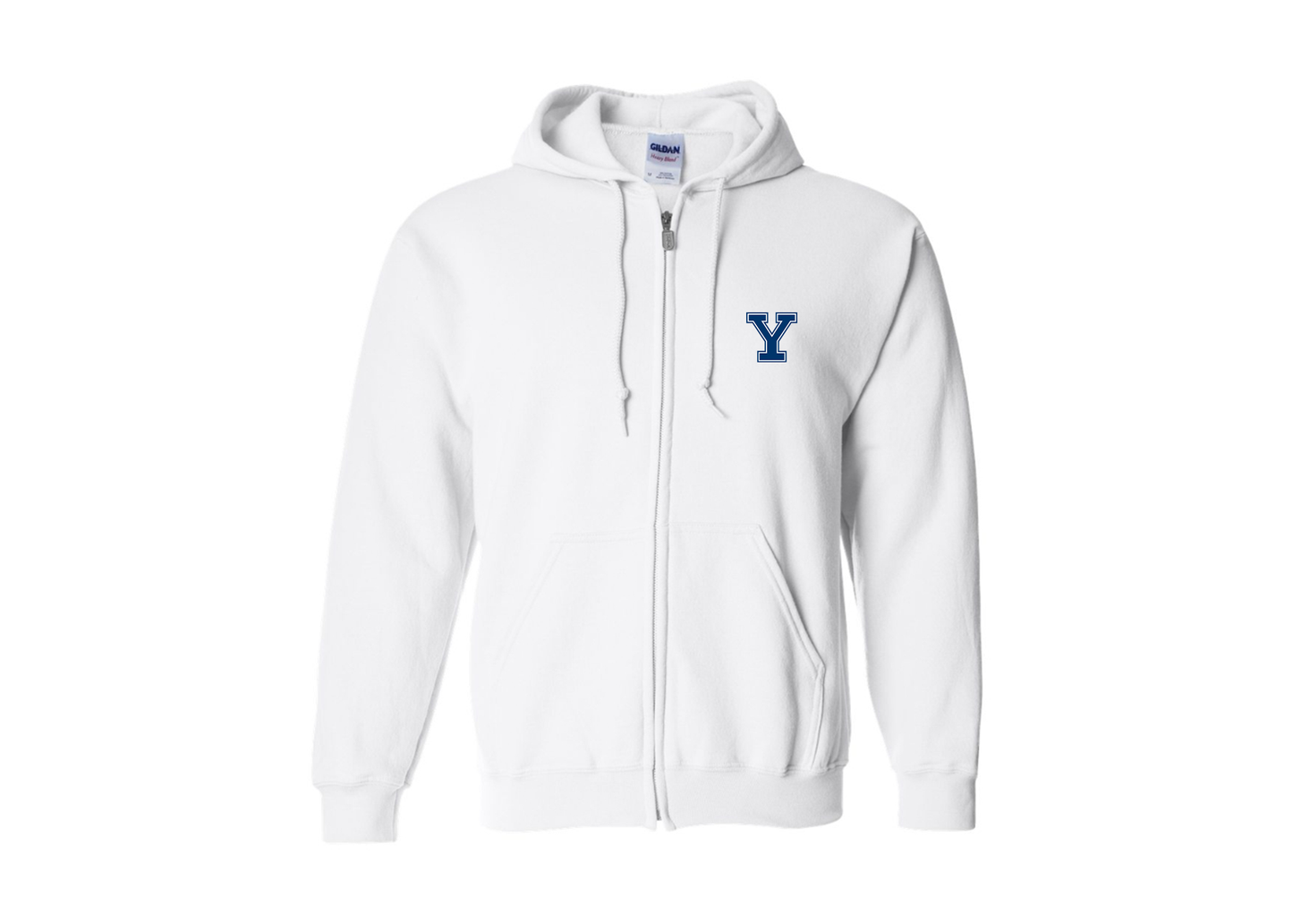 Men's Yale Bulldogs Gildan Heavy Blend Full Zip Hooded Sweatshirt