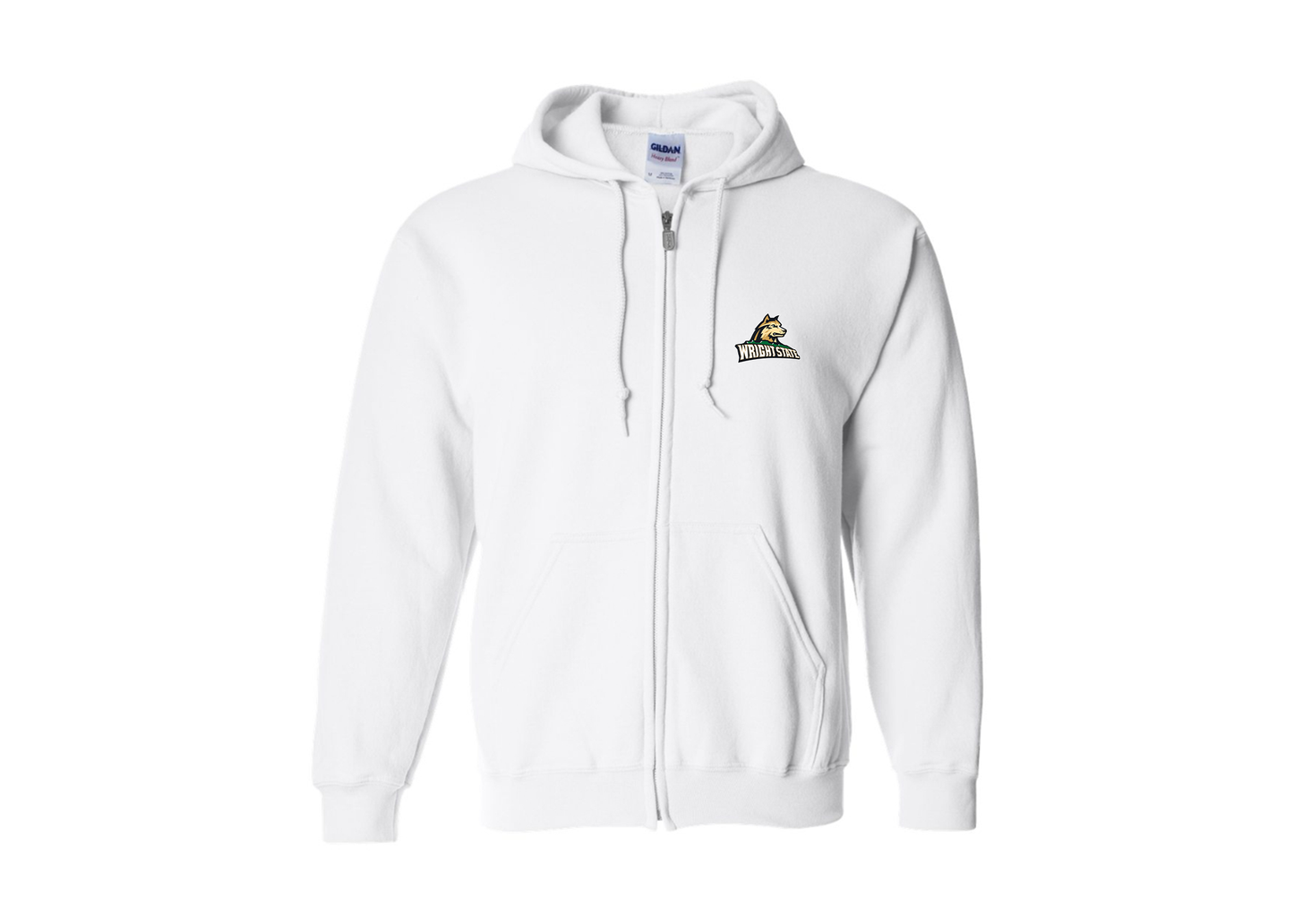 Men's Wright State Raiders Gildan Heavy Blend Full Zip Hooded Sweatshirt