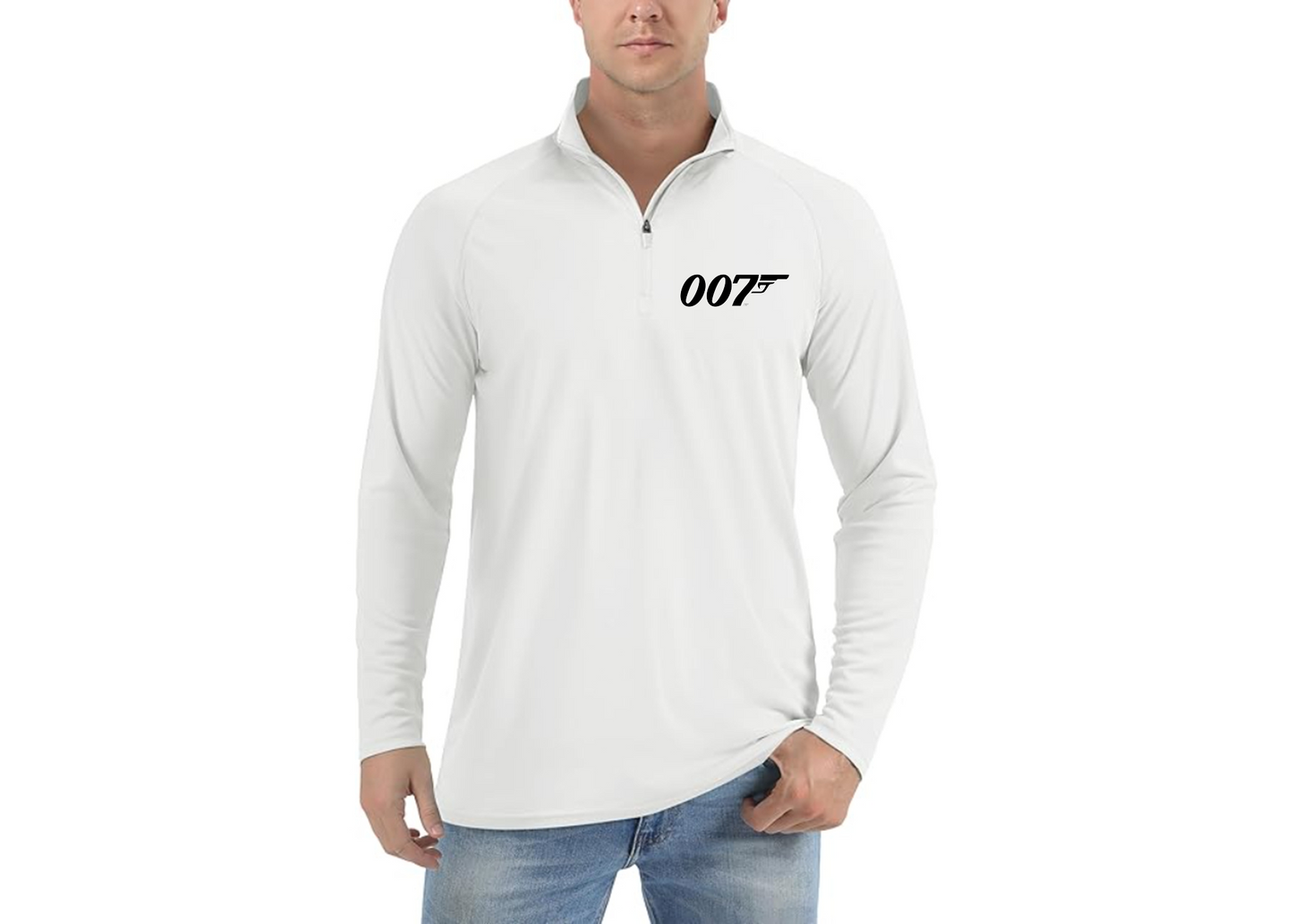 007 James Bond Movie - Lightweight Quarter-Zip Athletic Shirt – Long Sleeve Polyester Wear