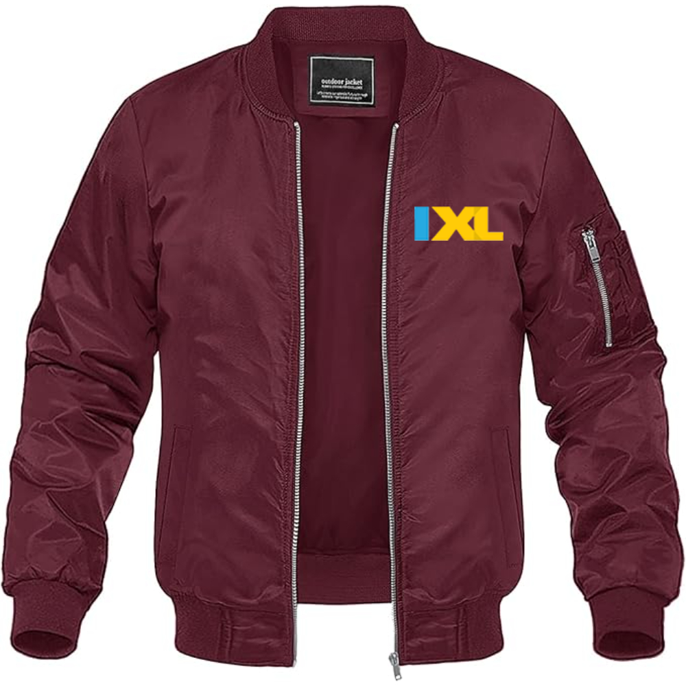 Men's IXL Logo Lightweight Bomber Jacket Windbreaker Softshell Varsity Jacket Coat