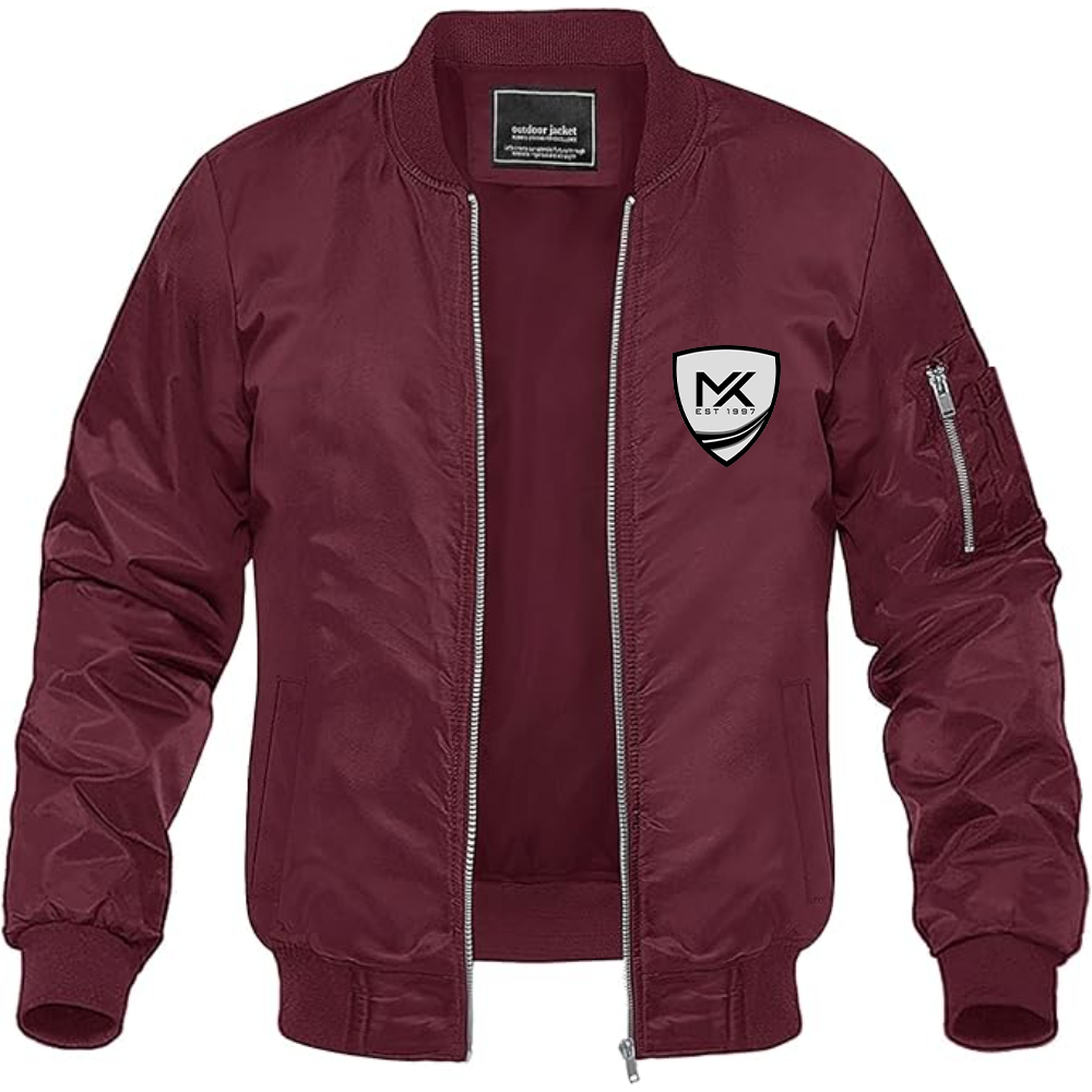 Men's MK Sportscars Logo Lightweight Bomber Jacket Windbreaker Softshell Varsity Jacket Coat