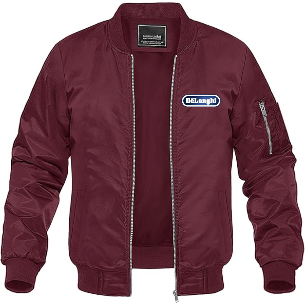 Men's DeLonghi Logo Lightweight Bomber Jacket Windbreaker Softshell Varsity Jacket Coat