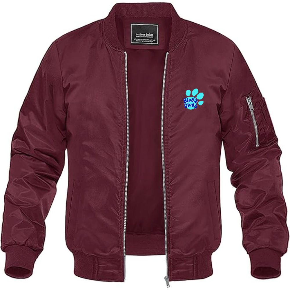 Men's Blues Clues Logo Lightweight Bomber Jacket Windbreaker Softshell Varsity Jacket Coat