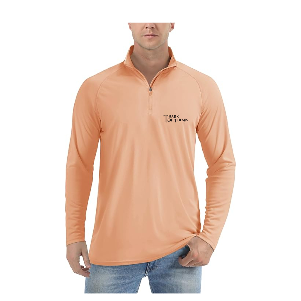 Men's Tear Of Themis Logo Lightweight Quarter-Zip Athletic Shirt Long Sleeve Performance Wear