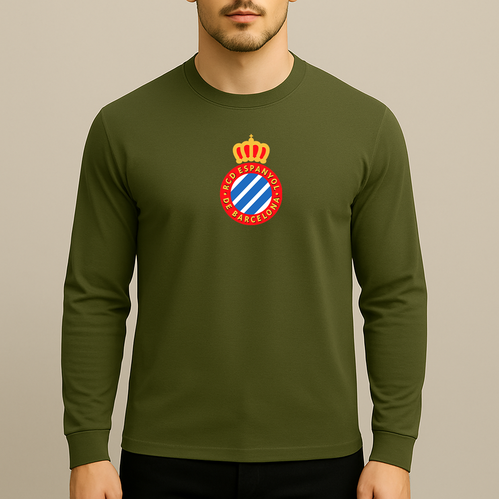 Men's Espanyol Soccer Logo Long Sleeve T-Shirt
