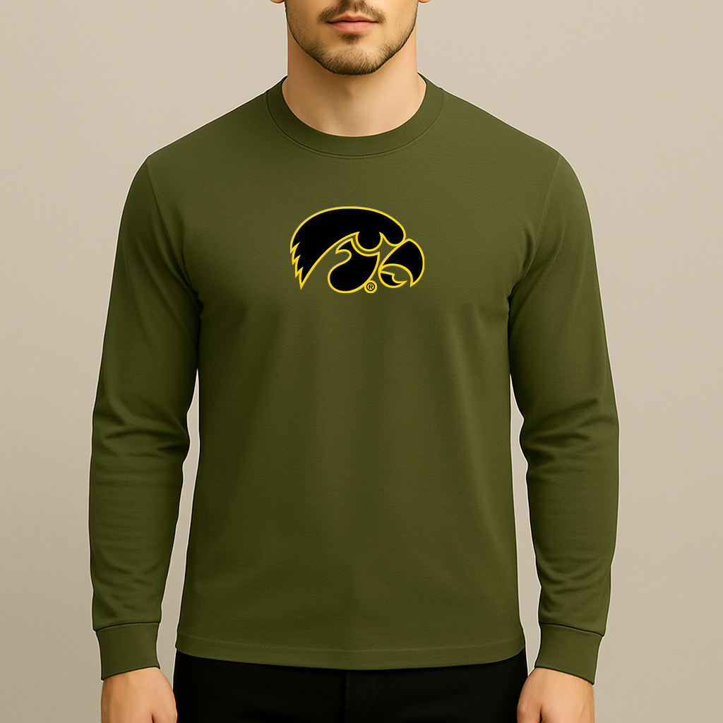 Men's Iowa Hawkeyes Logo Long Sleeve T-Shirt