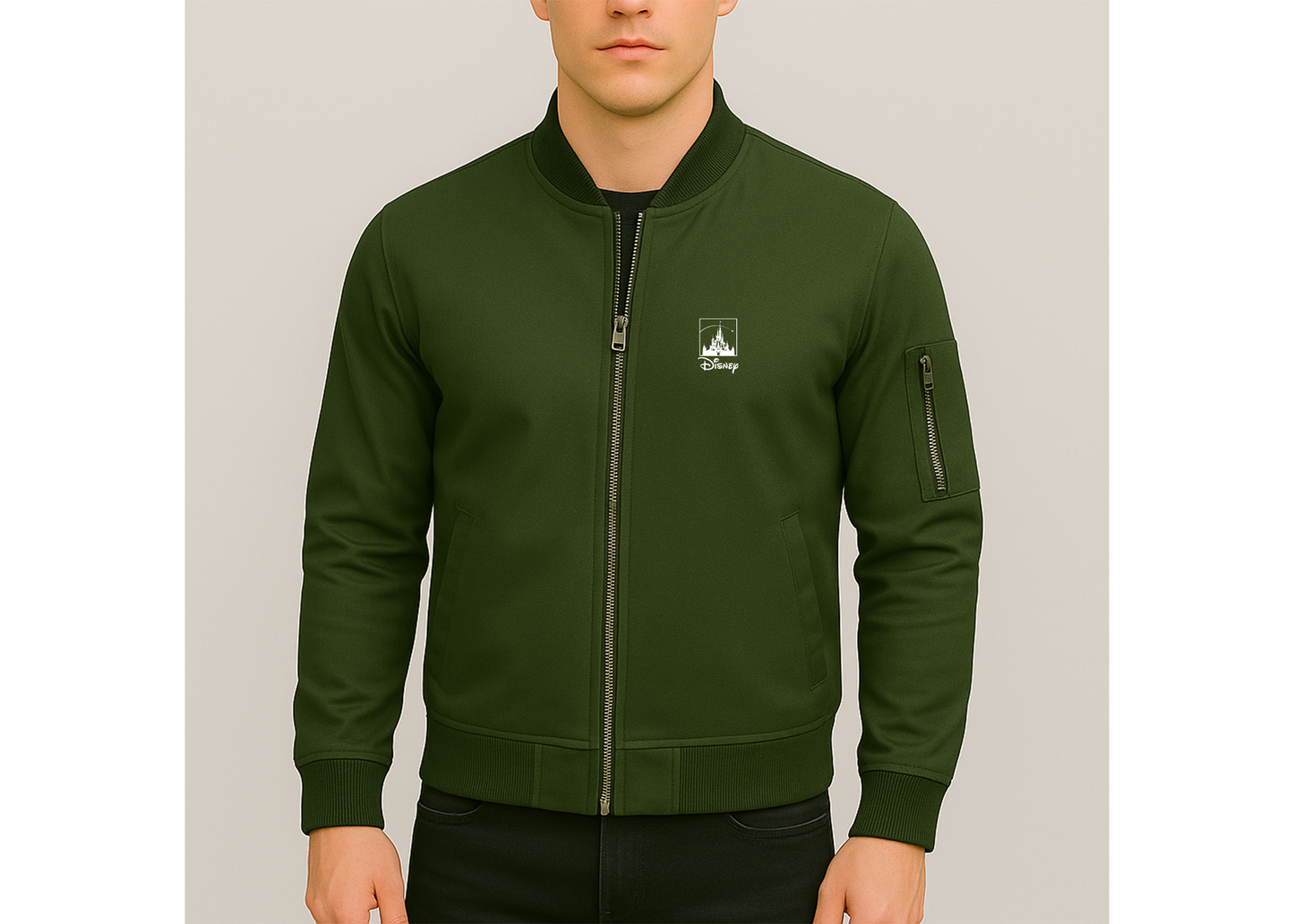 Men's Walt Disney Cartoon Lightweight Bomber Jacket Windbreaker Softshell Varsity Jacket Coat