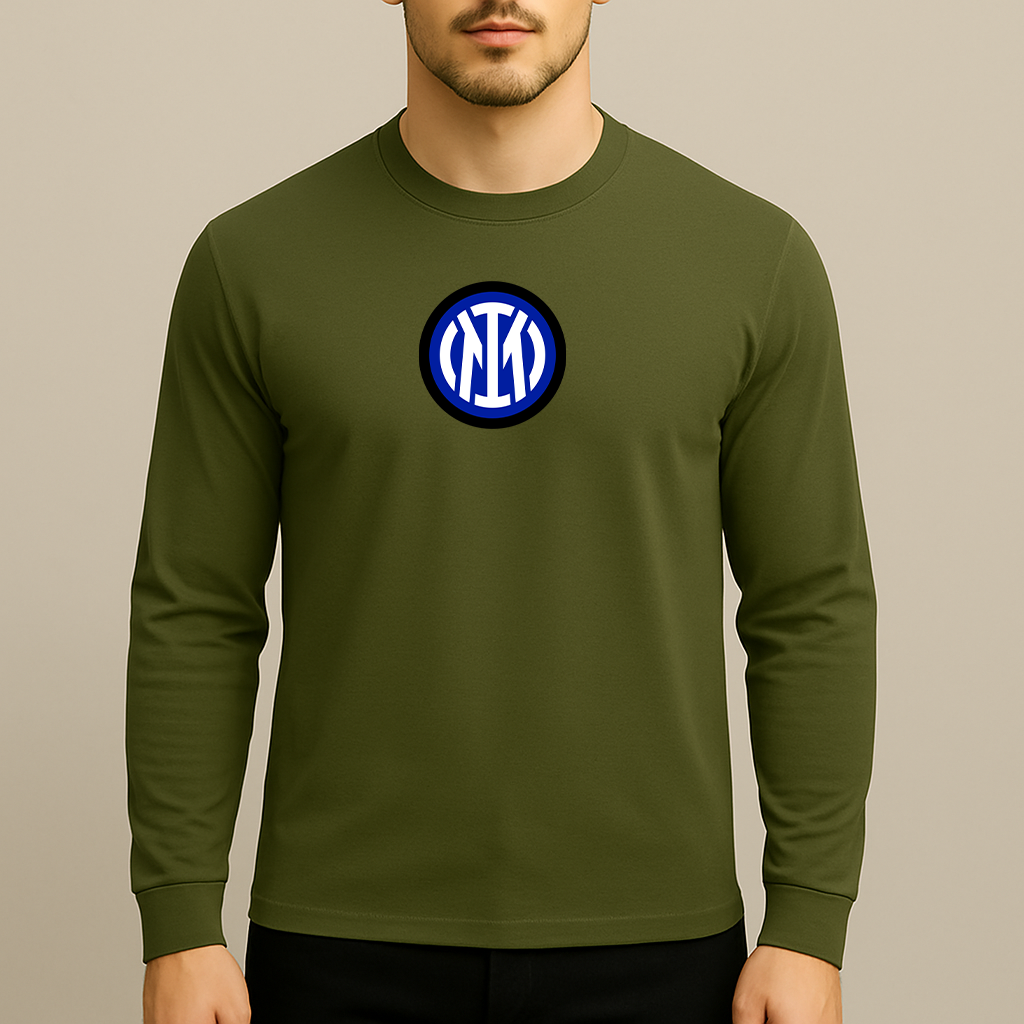 Men's Inter Milan 2025 Soccer Logo Long Sleeve T-Shirt