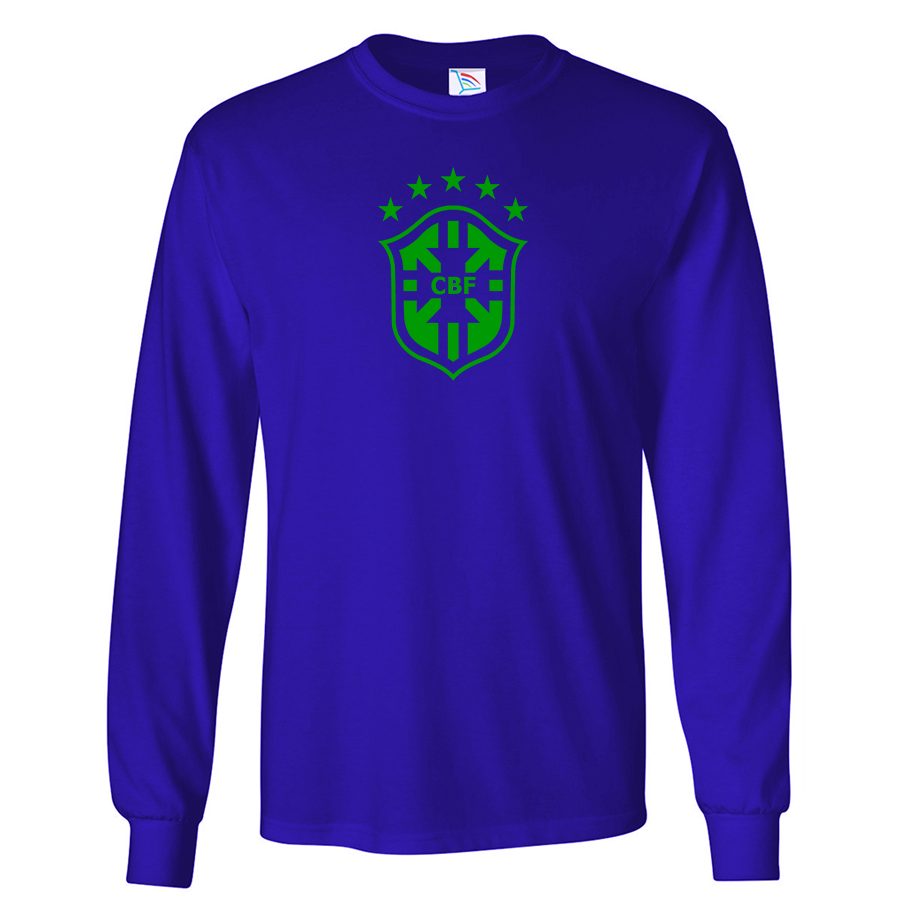 Men's Brazil Soccer Long Sleeve T-Shirt