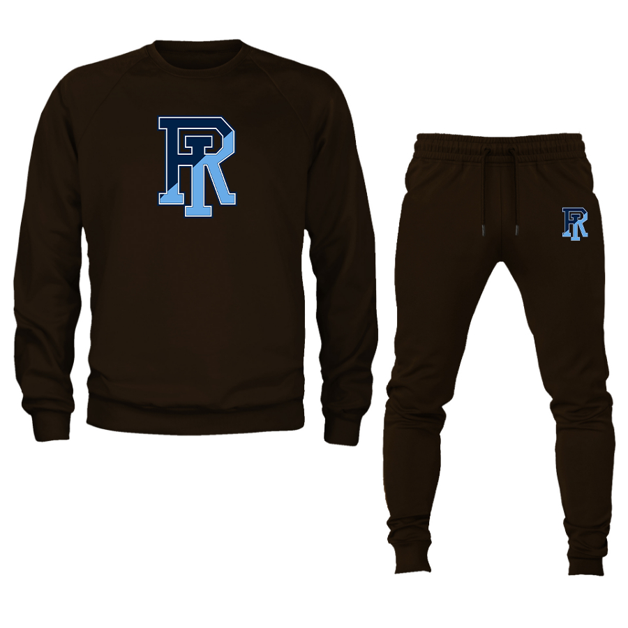 Men's Rhode Island Rams Logo Crewneck Sweatshirt Joggers Suit