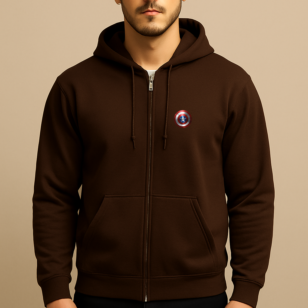 Men's Captain America Superhero Zipper Hoodie