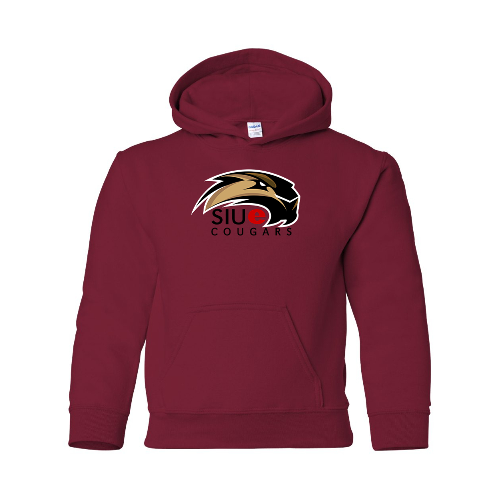 Youth SIU Edwardsville Cougars Logo Gildan Heavy Blend Hooded Sweatshirt