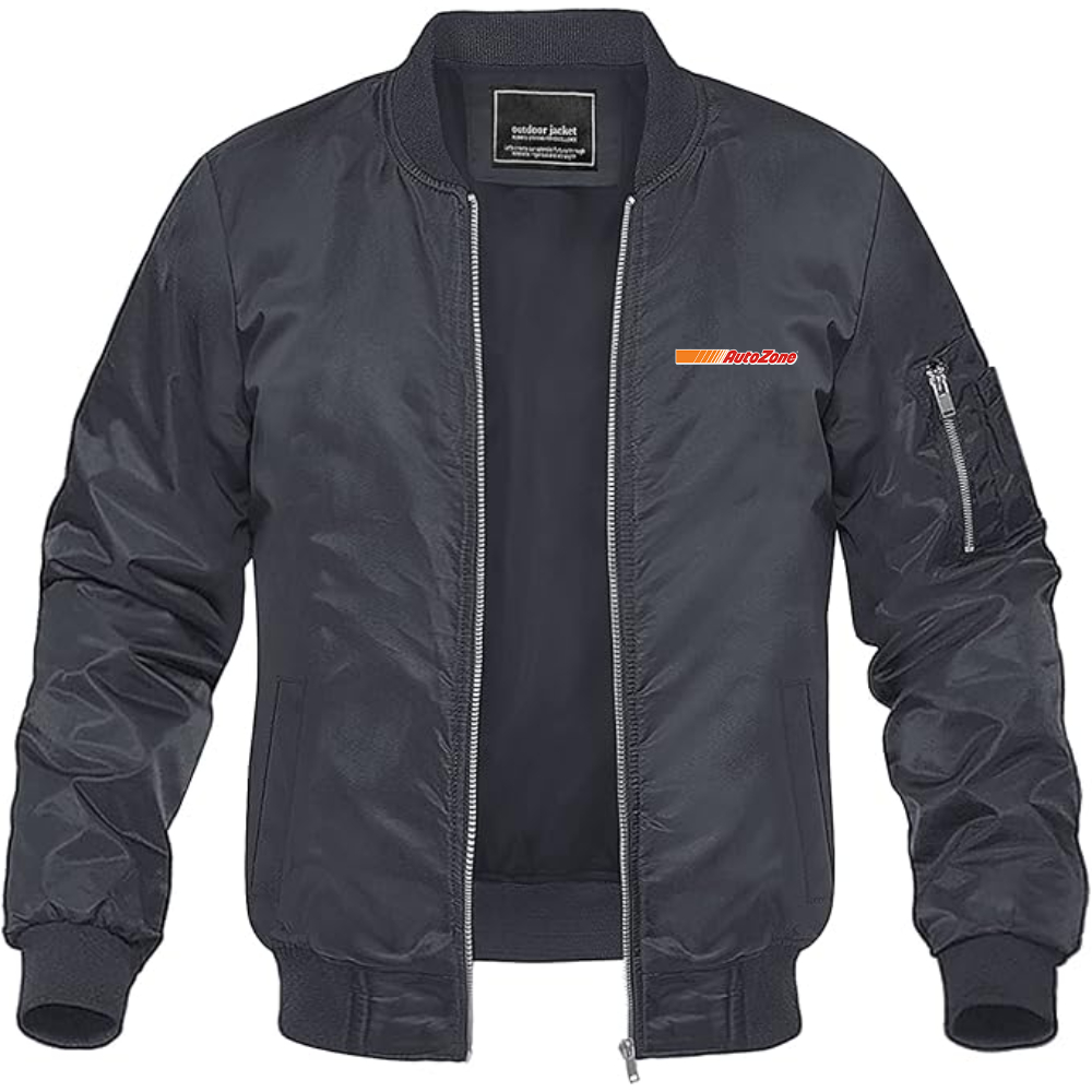 Men's AutoZone Logo Lightweight Bomber Jacket Windbreaker Softshell Varsity Jacket Coat