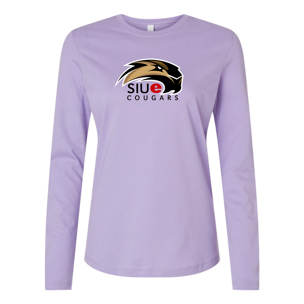BELLA CANVAS Women’s SIU Edwardsville Cougars Logo Jersey Long Sleeve Tee