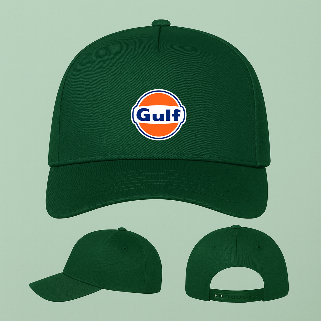 George Gulf Oil Logo Five Panel Twill Snapback Cap