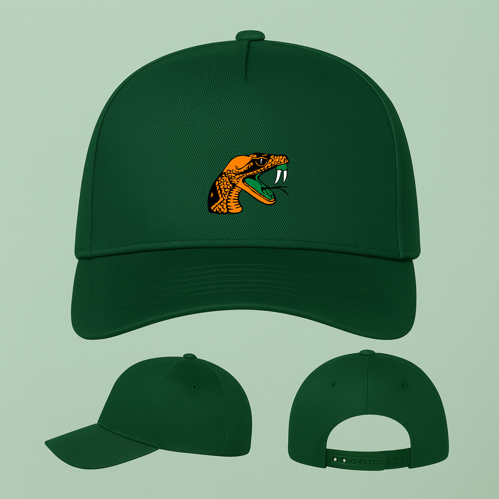 Florida AM Rattlers Logo Five Panel Twill Snapback Cap