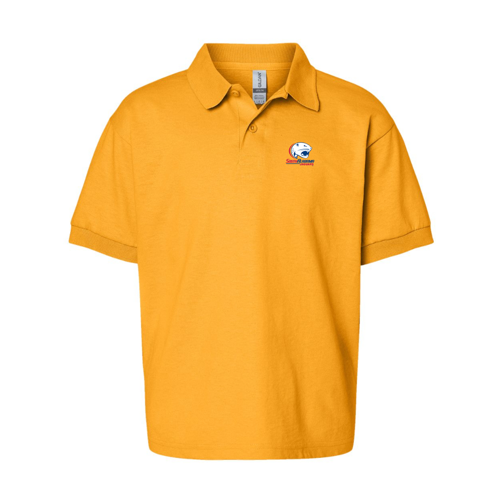 Youth South Alabama Jaguars Logo Gildan Dry Blend Jersey Polo