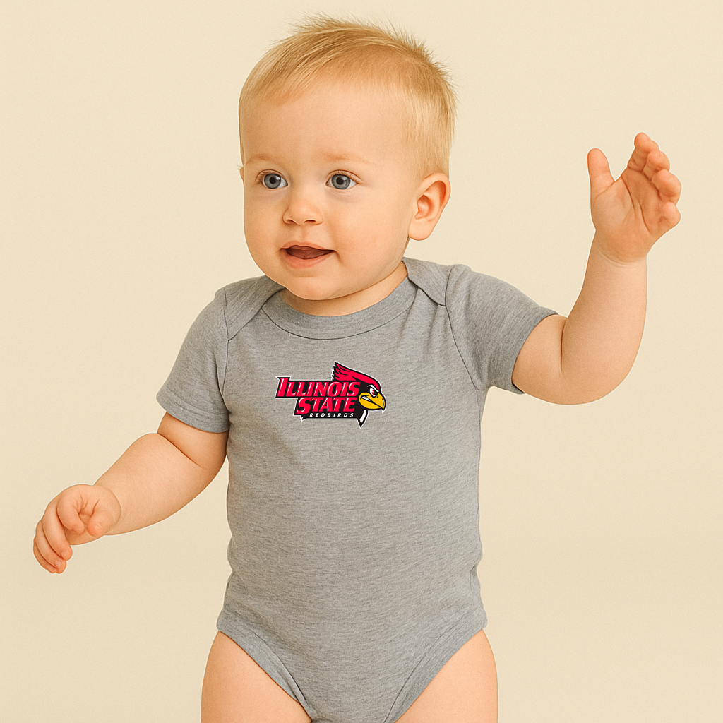 Illinois State Redbirds Logo Baby Romper Onesie