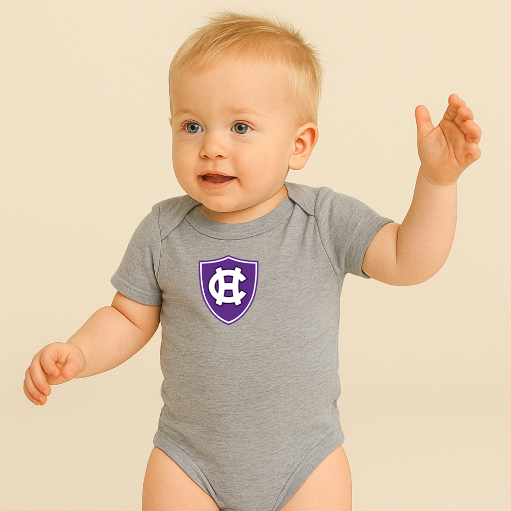 Holy Cross Crusaders Logo Baby Romper Onesie