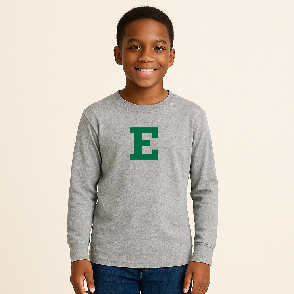 Youth Eastern Michigan Eagles Logo Cotton Long Sleeve T-Shirt