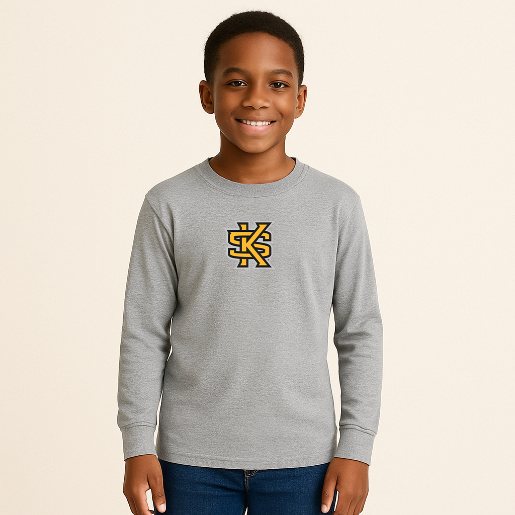 Youth Kennesaw State Owls Logo Cotton Long Sleeve T-Shirt