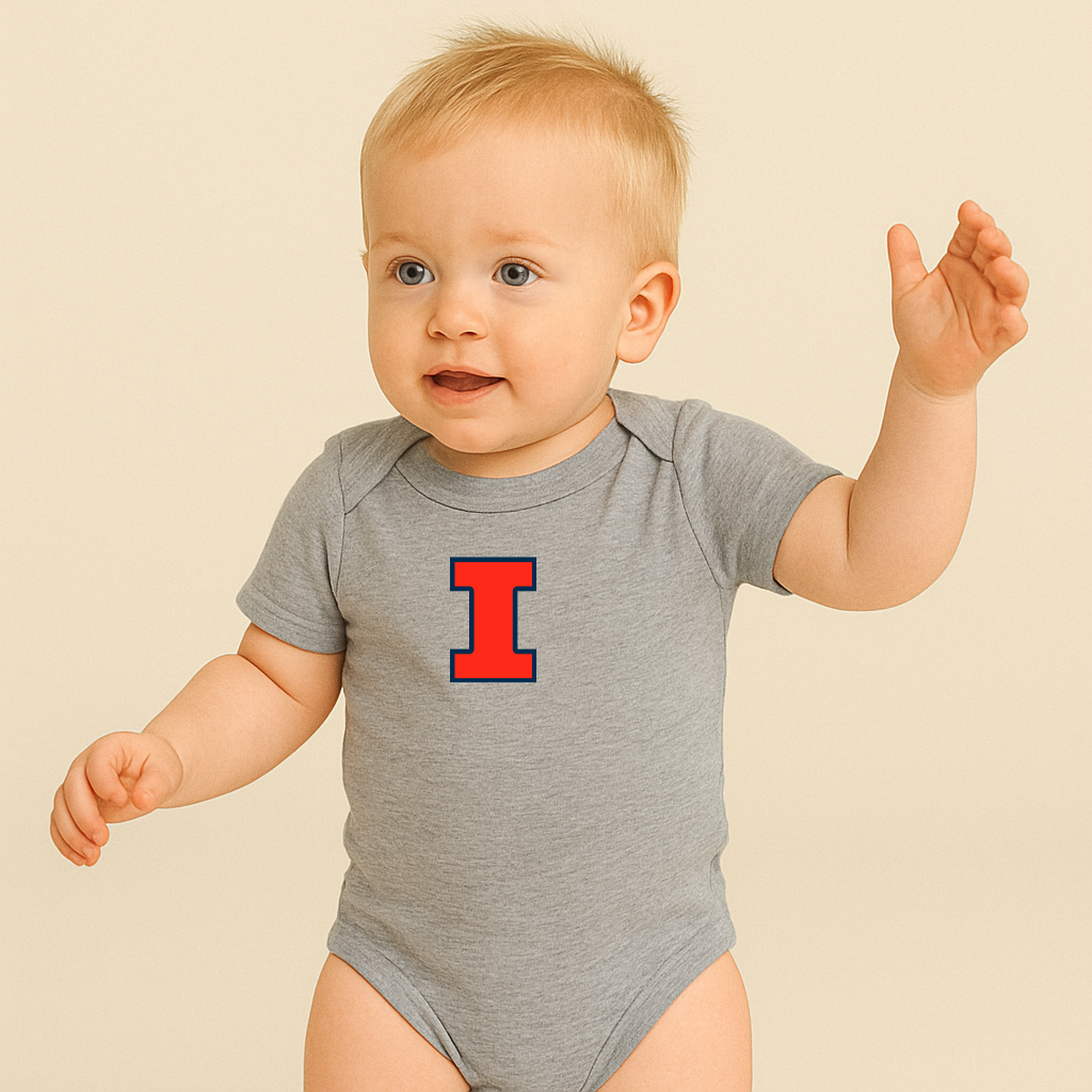 Illinois Fighting Illini Logo Baby Romper Onesie
