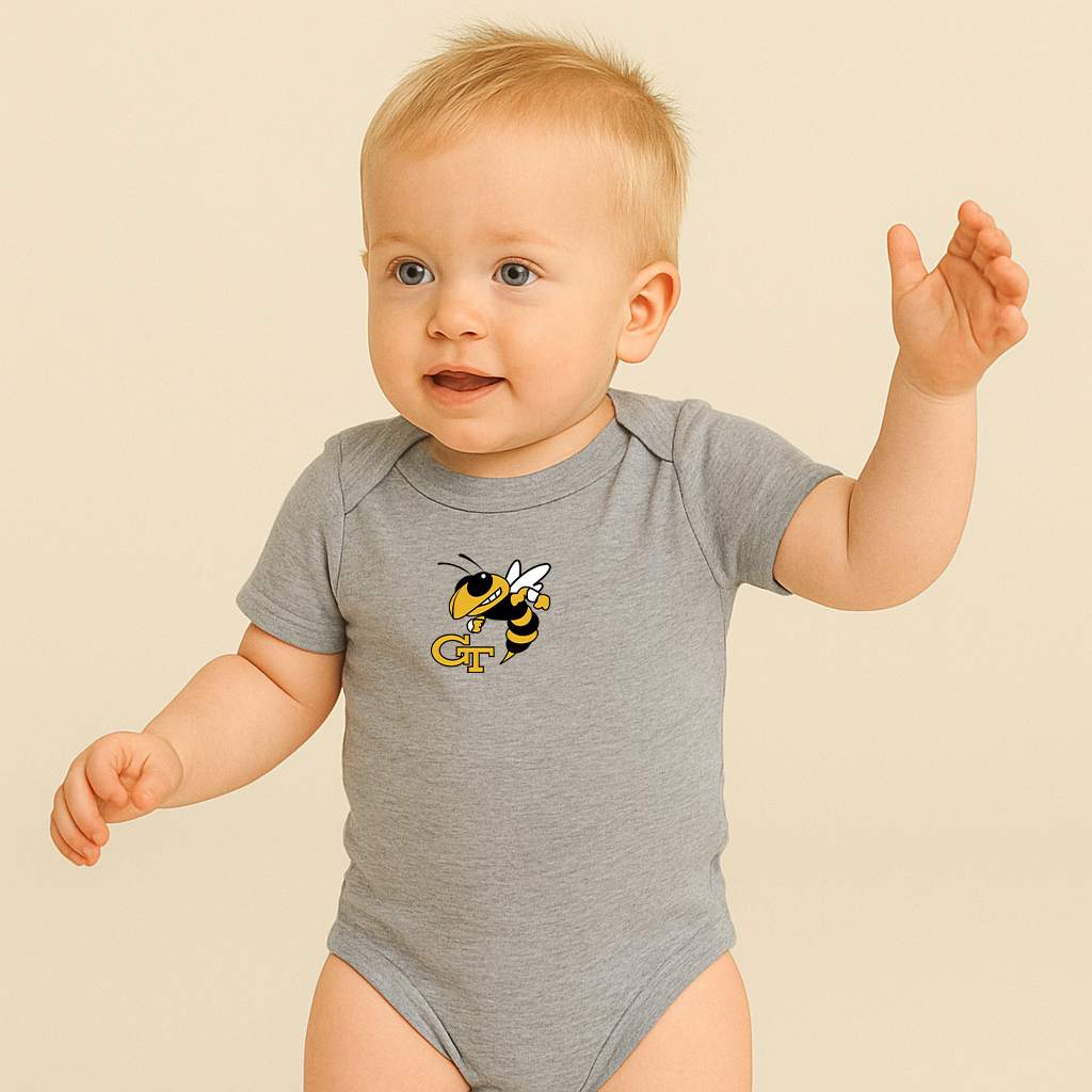 George Georgia Tech Yellow Jackets Logo Baby Romper Onesie