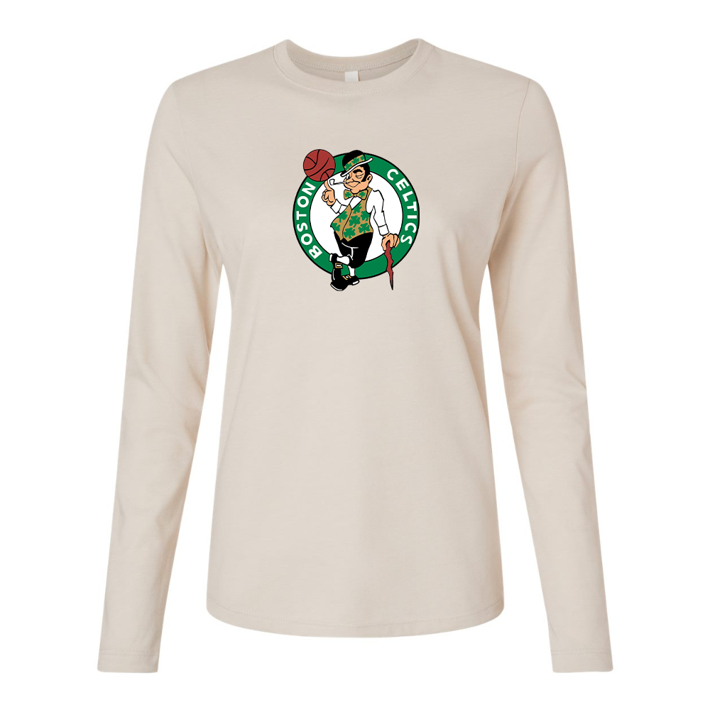 BELLA CANVAS Women’s Boston Celtics Logo Jersey Long Sleeve Tee