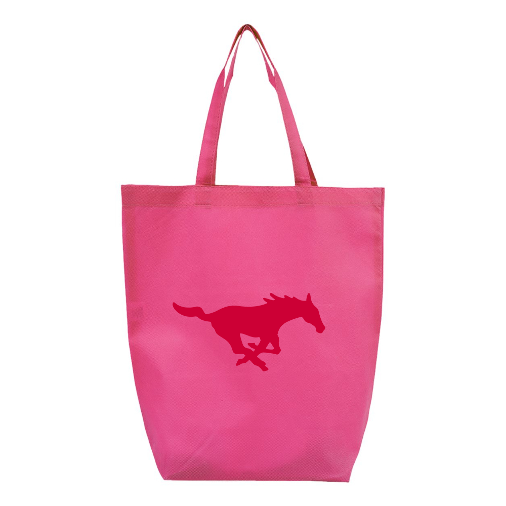 SMU Mustangs Logo Q-Tees Non-Woven Gusset Bottom Tote